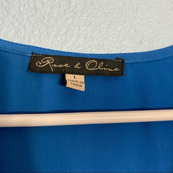 Rose & Olive Loose Tank Top - Blue - Large - Picture 2 of 6